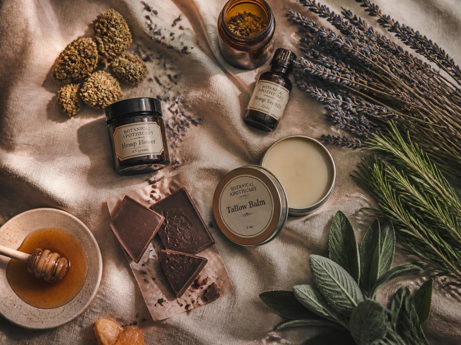 Botanical flat lay